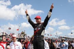 Will Power celebrates winning the 2010 IZOD IndyCar race at St. Petersburg. Photo by Ron McQueeney for IZOD IndyCar